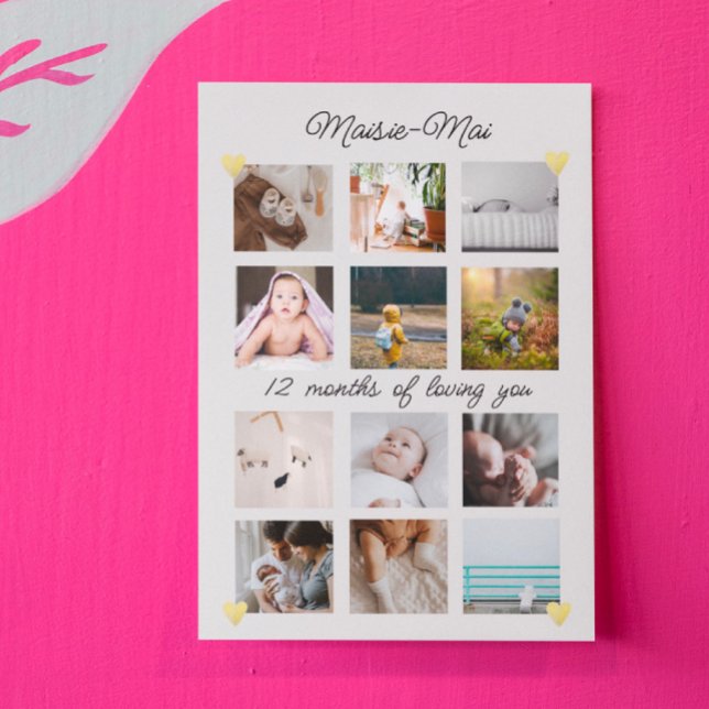 Geschlechtsneutral 1. Geburtstagskollage Karte (Von Creator hochgeladen)