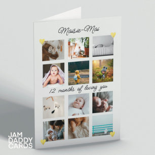 Geschlechtsneutral 1. Geburtstagskollage Karte