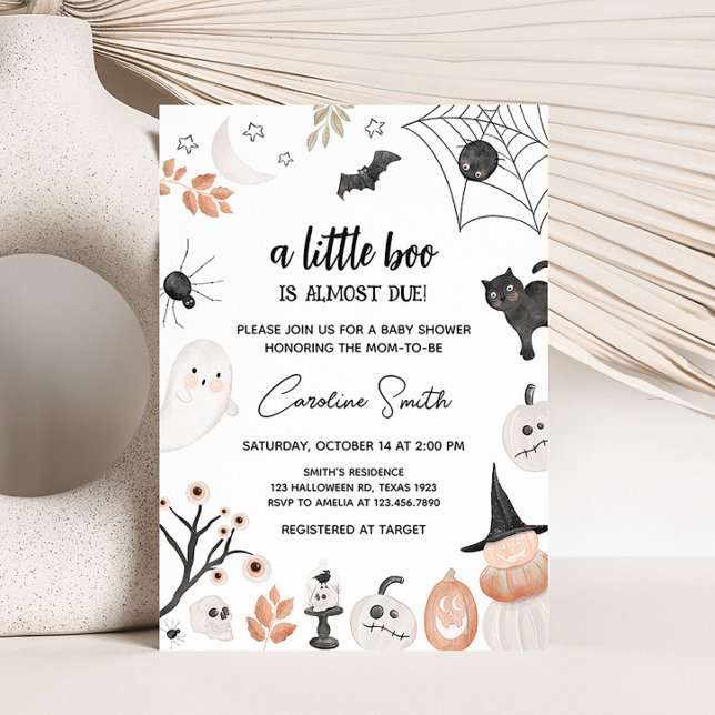 Geschlechtsneutral eine kleine Boo Baby Dusche Einladung (Spooky Fall Baby Shower Invitation)