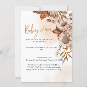 Geschlechtsneutral eine kleine Pumpkin Fall Baby D Einladung