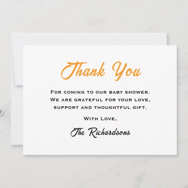 Geschlechtsneutral eine kleine Süsse Citrus Baby D Dankeskarte (Vorderseite)