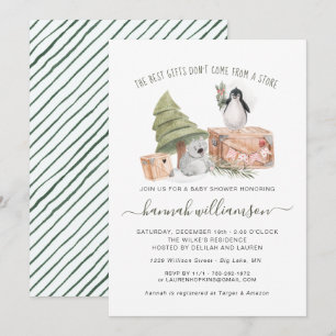 Geschlechtsneutral   Winter-Weihnachts-Baby-Shower Einladung