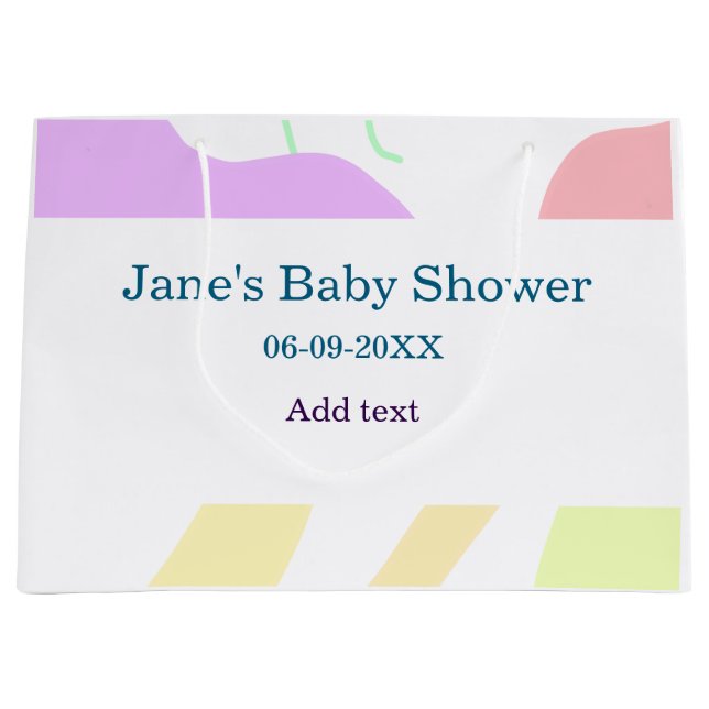 Geschlechtsneutrale abstrakte Formen Babydusche Große Geschenktüte (Vorderseite)