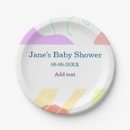 Geschlechtsneutrale abstrakte Formen Babydusche Pappteller