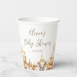 Geschlechtsneutrale Aquarellfarben Babydusche Pappbecher