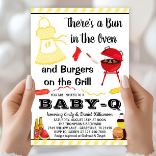 Geschlechtsneutrale Baby-Q BBQ Babyparty  Einladung