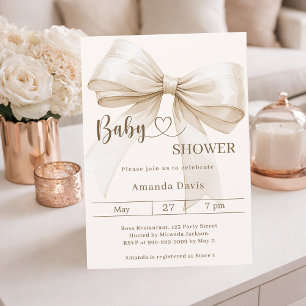 Geschlechtsneutrale Baby-Shower-Einladung mit beig Einladung