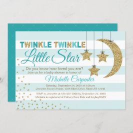 Geschlechtsneutrale Babydusche lädt aquamarin und Einladung