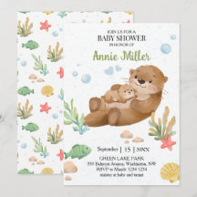 Geschlechtsneutrale Babyparty-Einladung für Seeott