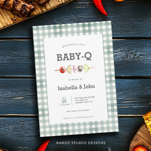 Geschlechtsneutrale Babyparty für Paare mit Barbec Einladung