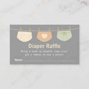 Geschlechtsneutrale Babyshower-Windel-Raffle-Ticke Begleitkarte