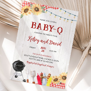 Geschlechtsneutrale BBQ-Baby-Party Einladung