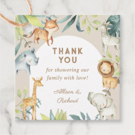 Geschlechtsneutrale Boho Safari-Babydusche Geschenkanhänger