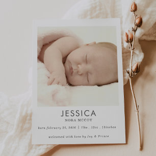 Geschlechtsneutrale Foto-Baby-Ankündigungskarte