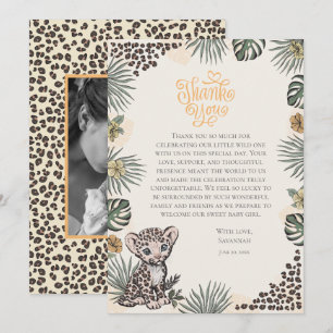Geschlechtsneutrale Leopard Cub Dankeschön-Baby-Pa Dankeskarte