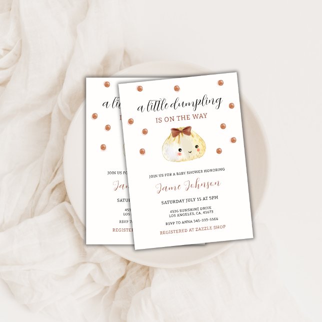 Geschlechtsneutrale Niedliche Kleine Dumpling Baby Einladung (Gender Neutral Cute Little Dumpling Baby Shower Invitation)