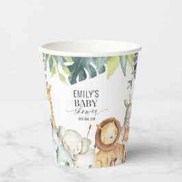 Geschlechtsneutrale Safari-Dschungeltierdusche Pappbecher