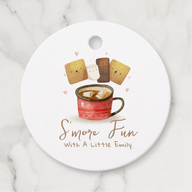 Geschlechtsneutrale S'more Fun Fall Babydusche Geschenkanhänger (Vorderseite)