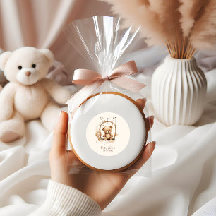 Geschlechtsneutrale Teddybär-Babyparty Runder Aufkleber