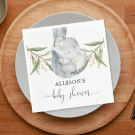 Geschlechtsneutrale Wasserfarbe des Babyelefons Serviette