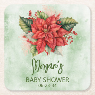 Geschlechtsneutrale Weihnachts-Baby-Party Rechteckiger Pappuntersetzer