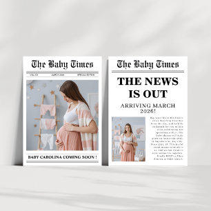 Geschlechtsneutrale Zeitungsbabyparty Einladung