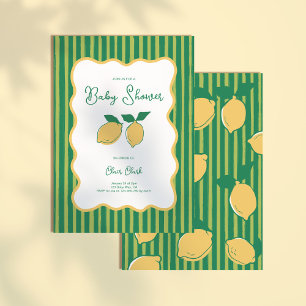 Geschlechtsneutrale Zitronen-Minimal-Baby-Party Einladung