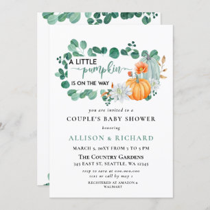 Geschlechtsneutraler Fall Pumpkin Eucalyptus Baby Einladung