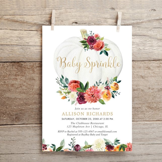 Geschlechtsneutraler kleiner Kürbisfall Sprinkle Einladung (Von Creator hochgeladen)