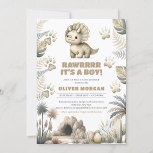 Geschlechtsneutraler niedlicher Baby-Dinosaurier p Einladung
