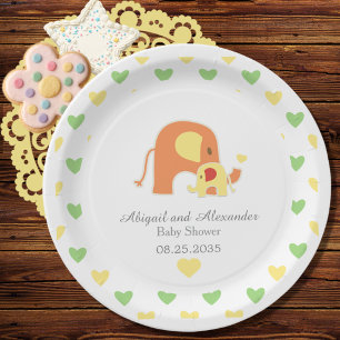 Geschlechtsneutrales Elefantenthema-Baby-Shower-Se Pappteller