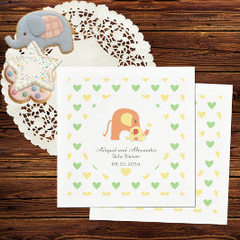 Geschlechtsneutrales Elefantenthema-Baby-Shower-Se Serviette