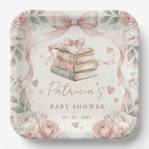 Geschlechtsneutrales Geschichtsbuch-Baby-Shower-Bu Pappteller