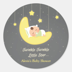 Geschlechtsneutrales Twinkle Little Star Baby Show Runder Aufkleber