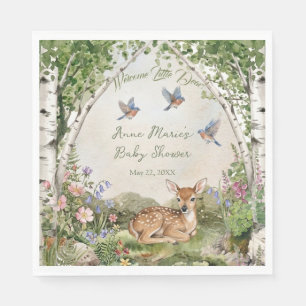 Geschlechtsneutrales Wald-Bogen- und Rehkind-Babys Serviette