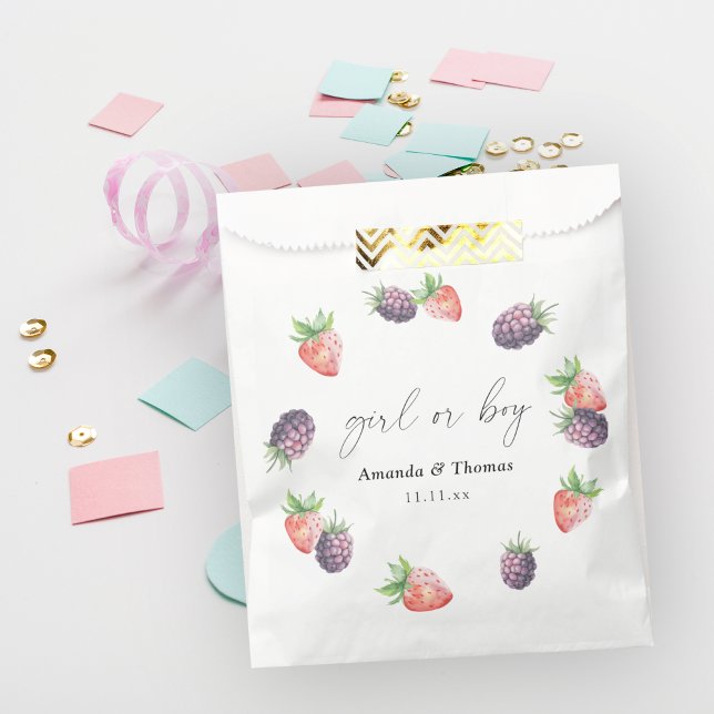 Geschlechtsoffenbarung Beeren. Mädchen oder Junge Geschenktütchen (Von Creator hochgeladen)