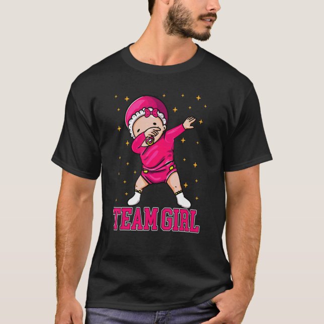 Geschlechtsoffenbarung Team Girl V-Hals für Frauen T-Shirt (Vorderseite)