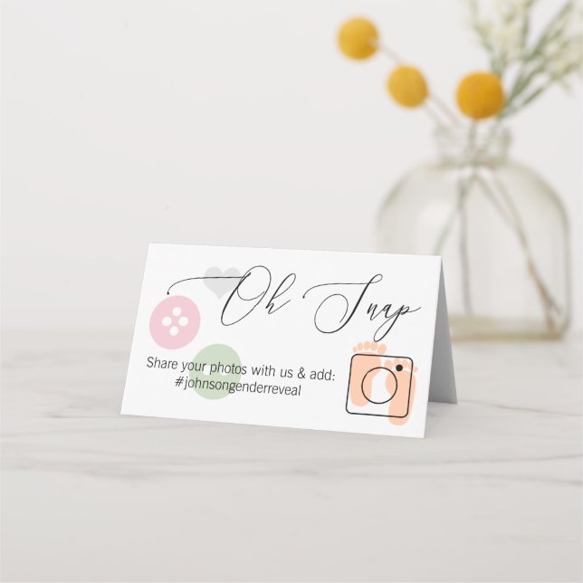 Geschlechtsspezifische Foto-Freigabe gedeckte Tisc Platzkarte (Vorderseite)