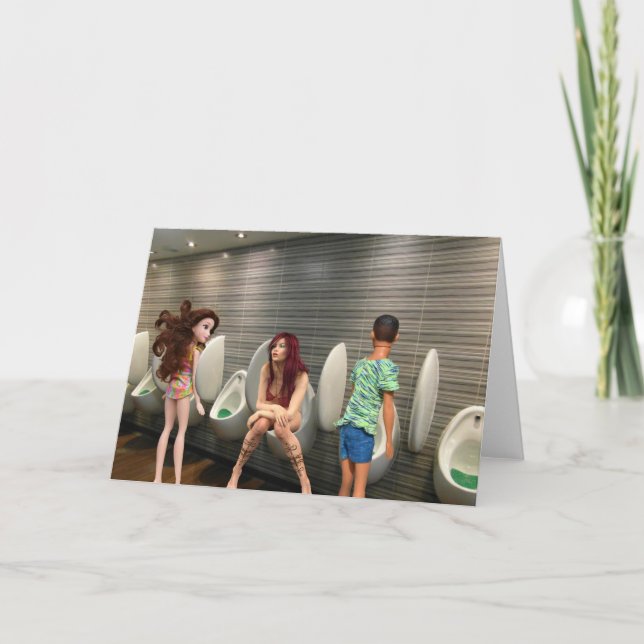 Geschlechtsspezifische Toilette gemischt. Karte (Vorderseite)