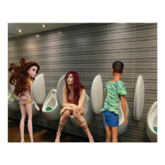 Geschlechtsspezifische Toilette gemischt. Poster