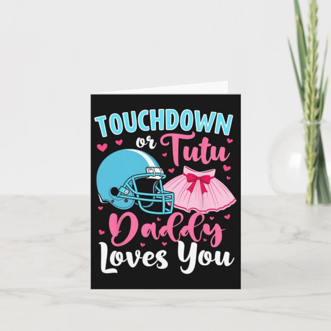 Geschlechtsspezifische Touchdown- oder Tutu Daddy- Karte (Vorderseite)