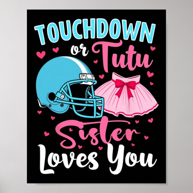 Geschlechtsspezifische Touchdown- oder Tutu-Schwes Poster (Vorne)