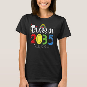 Geschlossen Klasse von 2035 Handprint Zurück vor 1 T-Shirt