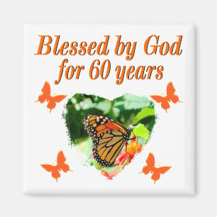 GESCHLOSSEN VON GOTT 60. GEBURTSTAG BUTTERFLY-DESI MAGNET