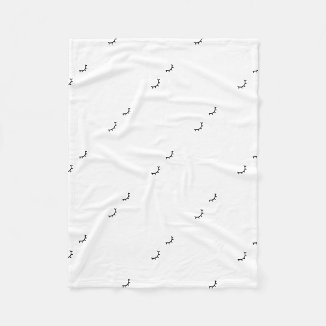 Geschlossene Augen, gerade Wimpern Fleecedecke (Vorderseite)