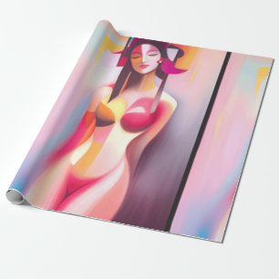 Geschlossene Augen Weibliche Pose Thunder_Cove Geschenkpapier