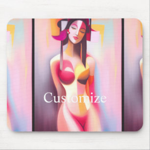 Geschlossene Augen Weibliche Pose Thunder_Cove Mousepad