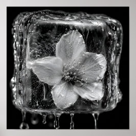 Geschlossene Blume Schmelzendes Eis Poster