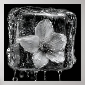Geschlossene Blume Schmelzendes Eis Poster