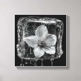 Geschlossene Blume Schmilzt Eis Leinwanddruck